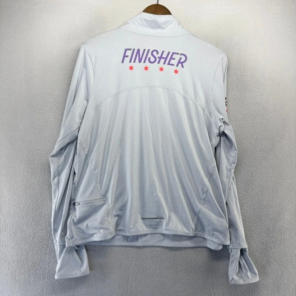 Chicago Marathon Finisher Quarter Zip Women's Large Gray Nike Dri Fit Pullover